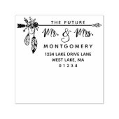 Boho Floral De Toekomst Mr. & Mrs Retouradres Zelfinktende Stempel (Design)