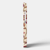 Boho Floral Deep Berry Pink op Crème Monogram Case-Mate iPhone Case (Achterkant / Links)