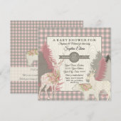 BOHO Floral Deer Beer Woodland Forest Pset Girl Kaart (Voorkant / Achterkant)