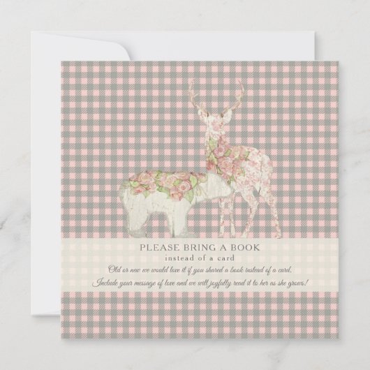 BOHO Floral Deer Beer Woodland Forest Pset Girl Kaart (Achterkant)