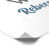 Boho Floral Denim Blue Jean Baby shower Welkom Poster (Hoek)