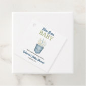 Boho Floral Denim Pocket Blue Jean Baby shower Bedankjes Labels (In situ)