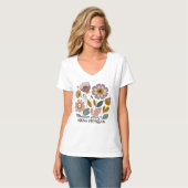 Boho floral design with the phrase “Bloom without T-shirt (Voorkant volledig)