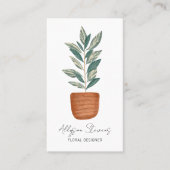 Boho floral designer house plant logo qr code visitekaartje (Voorkant)