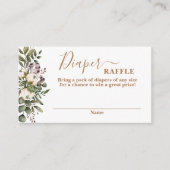 Boho floral Diaper Raffle Card Informatiekaartje (Voorkant)