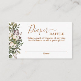 Boho floral Diaper Raffle Card Informatiekaartje