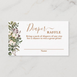 Boho floral Diaper Raffle Card Informatiekaartje