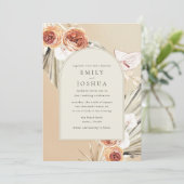 Boho Floral Digital Autumn Wedding Kaart (Staand voorkant)