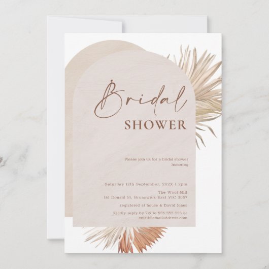 Boho Floral Double Arch Bridal Shower Kaart (Voorkant)