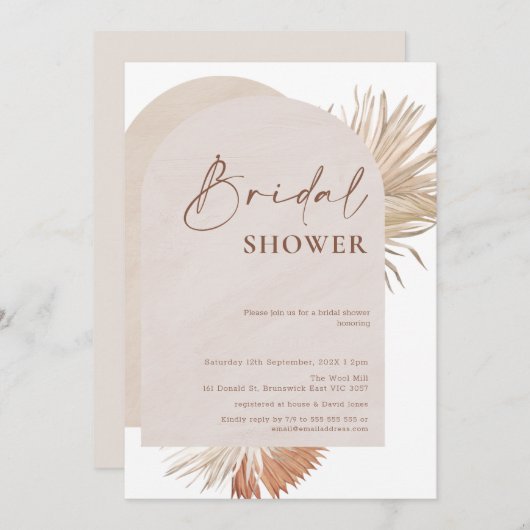 Boho Floral Double Arch Bridal Shower Kaart (Voorkant / Achterkant)