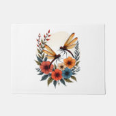 Boho Floral Dragonfly Deurmat (Voorkant)