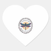 Boho Floral Dragonfly She Is Clothed With Strength Hart Sticker (Voorkant)
