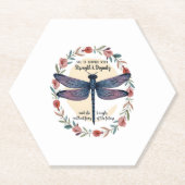 Boho Floral Dragonfly She Is Clothed With Strength Kartonnen Onderzetters (Voorkant)