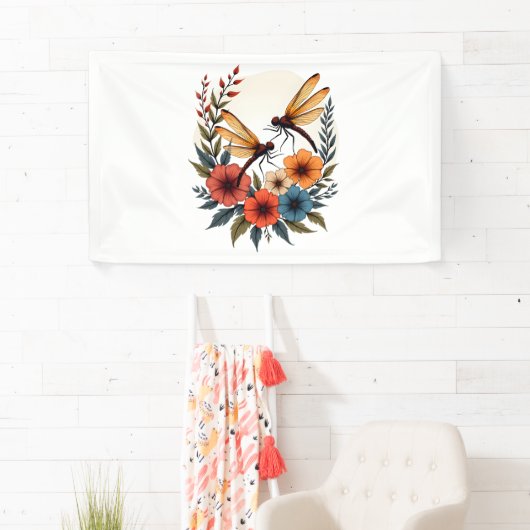 Boho Floral Dragonfly Spandoek (Insitu)