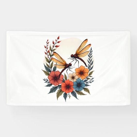 Boho Floral Dragonfly Spandoek (Horizontaal)