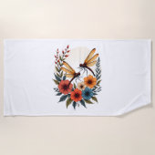 Boho Floral Dragonfly Strandlaken (Voorkant)