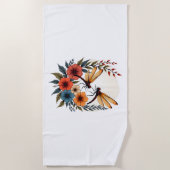 Boho Floral Dragonfly Strandlaken (Voorkant)