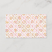 Boho Floral Drawing Blush en Taupe Personalized Visitekaartje (Achterkant)