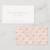 Boho Floral Drawing Blush en Taupe Personalized Visitekaartje (Voorkant / Achterkant)