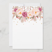 Boho Floral Dream Catcher Baby shower Girl Kaart (Achterkant)