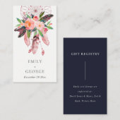 BOHO FLORAL DREAM CATCHER WEDDING GIFT REGISTRY VISITEKAARTJE (Voorkant / Achterkant)