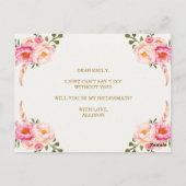 Boho Floral Dreamcatcher Be My Maid of Honor Kaart (Achterkant)