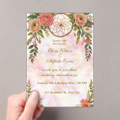 Boho Floral Dreamcatcher Huwelijksuitnodiging Acryl Uitnodigingen (Insitu (Draagbaar))