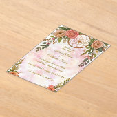 Boho Floral Dreamcatcher Huwelijksuitnodiging Acryl Uitnodigingen (Laagn)