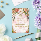Boho Floral Dreamcatcher Huwelijksuitnodiging Acryl Uitnodigingen (Insitu (Huwelijk))