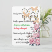 Boho Floral Dreamcatcher Wedding RSVP Kaart (Staand voorkant)