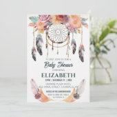 Boho Floral Dreamweaver Baby shower Ideeën Kaart (Staand voorkant)