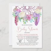Boho Floral Dreamweaver Baby shower Uitnodiging (Voorkant)