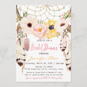 Boho Floral Dreamweaver Bridal Shower Kaart