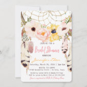 Boho Floral Dreamweaver Bridal Shower Kaart (Voorkant)