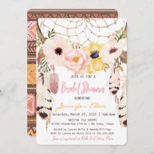 Boho Floral Dreamweaver Bridal Shower Kaart