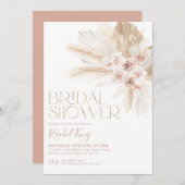 Boho Floral Dried Flowers Bridal Shower Kaart (Voorkant / Achterkant)