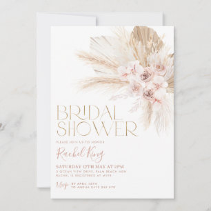 Boho Floral Dried Flowers Bridal Shower Kaart