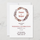 Boho Floral Dried wreatbruiloft Uitnodiging (Voorkant)