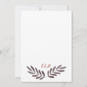 Boho Floral Dried wreatbruiloft Uitnodiging (Achterkant)