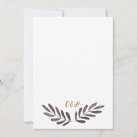 Boho Floral Dried wreatbruiloft Uitnodiging (Achterkant)