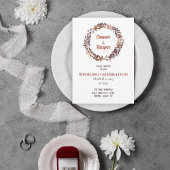 Boho Floral Dried wreatbruiloft Uitnodiging