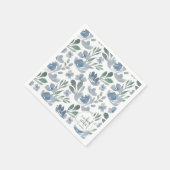 Boho Floral Dusty Blue Pattern Wedding Servet (Hoek)