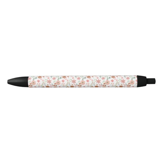 Boho Floral Earth Tonen Moderne bloemen Zwarte Inkt Pen (Voorkant)