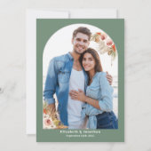 Boho floral Earth tones bootst lijst trouwfoto Save The Date (Achterkant)