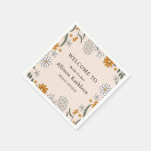 Boho Floral Earth Tones Botanisch Vrijgezellenfees Servet (Hoek)