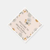 Boho Floral Earth Tones Botanisch Vrijgezellenfees Servet (Hoek)