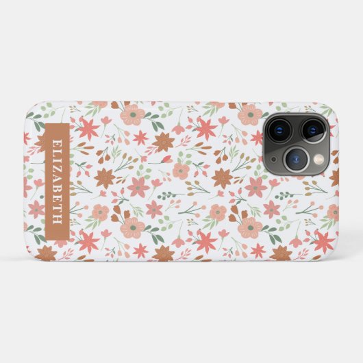 Boho Floral Earth Tones Custom Bloemen Case-Mate iPhone Case (Achterkant (horizontaal))