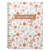 Boho Floral Earth Tones Custom Bloemen Notitieboek (Voorkant)