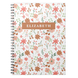 Boho Floral Earth Tones Custom Bloemen Notitieboek
