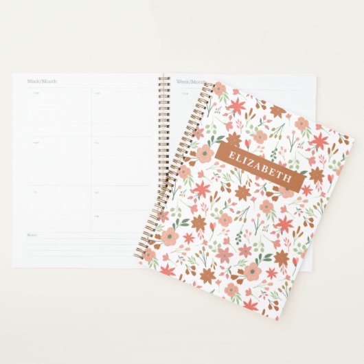 Boho Floral Earth Tones Custom Bloemen Planner (Display)